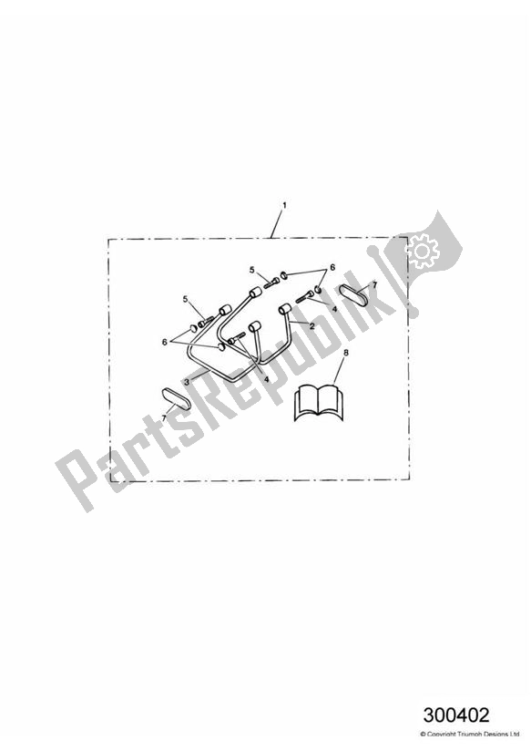 All parts for the Pannier Rail Kit of the Triumph America Carburettor 790 2002 - 2007